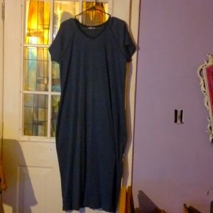Navy blue ankle length Tshirt Dress